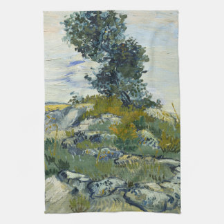 Rocks with Oak Tree, Van Gogh Oil Painting Kitchen Towel