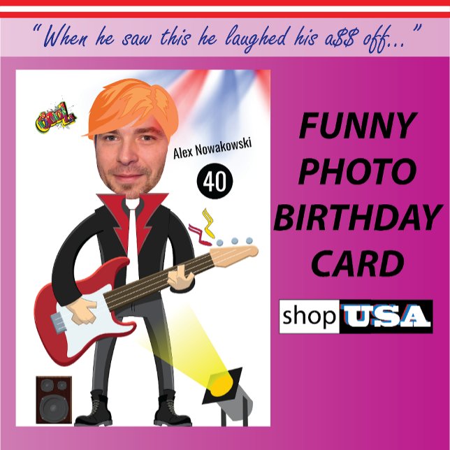 Rockstar 40th Mens Birthday Guitar Funk Funny Joke (Creator Uploaded)