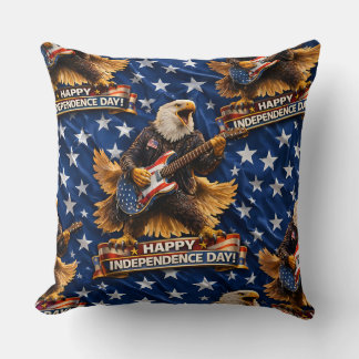 Rockstar American Eagle happy Independence Day thr Throw Pillow