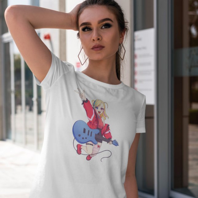 Rockstar Anime Girl  T-Shirt (Creator Uploaded)