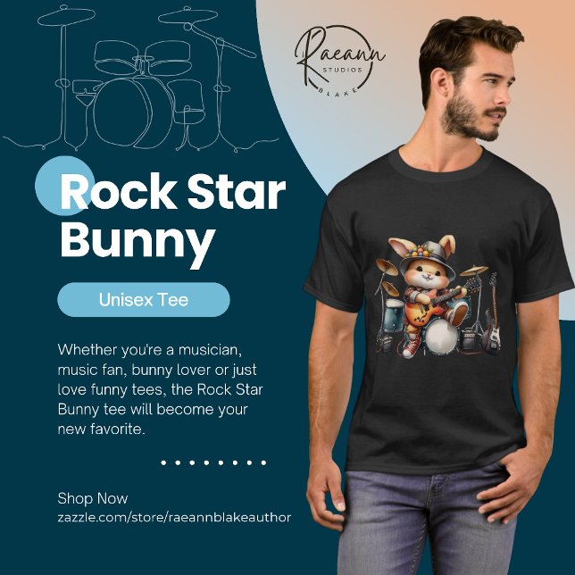 Rockstar Bunny Unisex T-Shirt (Creator Uploaded)