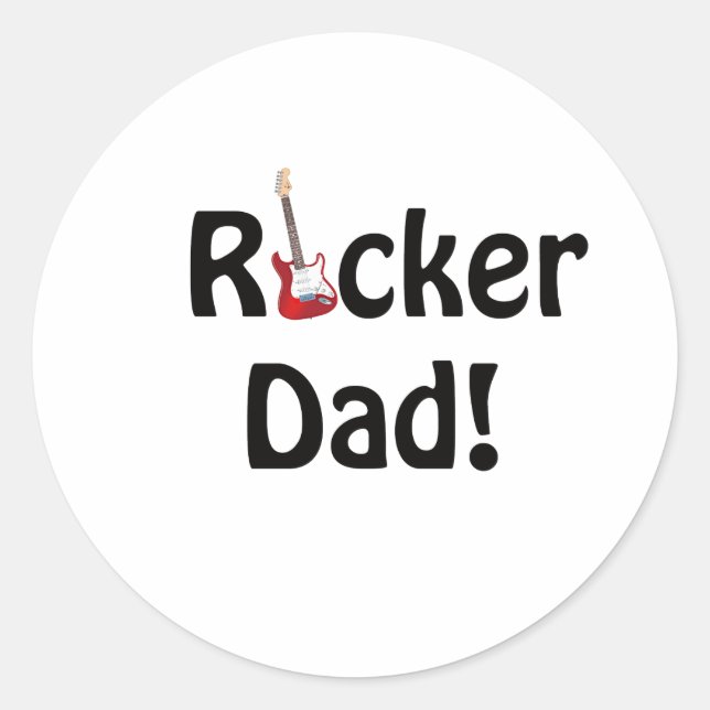 Rockstar Dad Classic Round Sticker (Front)