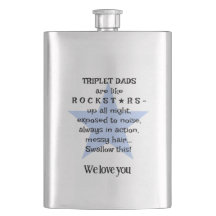 Rockstar Dad, Gift For Triplet Daddy, Custom 