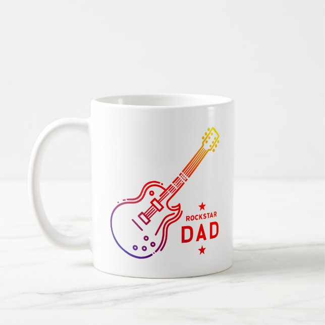 Rockstar Dad Guitar Coffee Mug (Left)