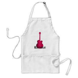 Rockstar Damask Guitar Apron, Magenta Standard Apron