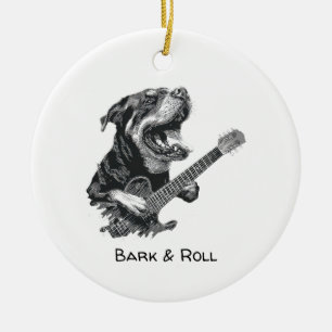 Rockstar Dog Guitar – Vintage Music Animal Ceramic Ornament