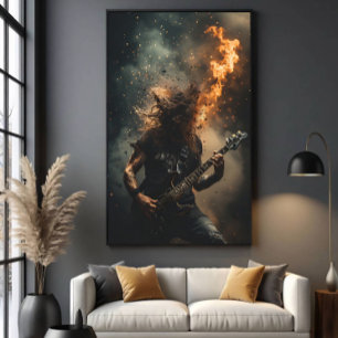 Rockstar Flames Canvas Print
