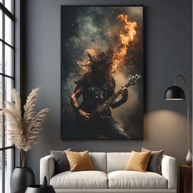 Rockstar Flames Canvas Print (Creator Uploaded)