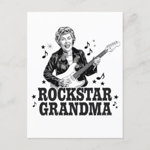Rockstar Grandma – Fun and Retro Music Design Postcard