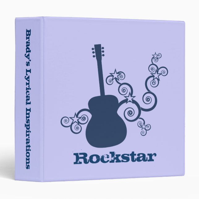 Rockstar Guitar Binder, Dark Blue Binder (Front/Spine)