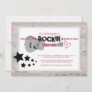 Rockstar Kids Birthday Party Invitations