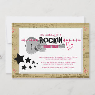 Rockstar Kids Birthday Party Invitations