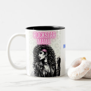 Rockstar Mama: Channel Your Inner Rock Goddess Two-Tone Coffee Mug