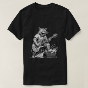 Rockstar Music Cat Graphic  T-Shirt