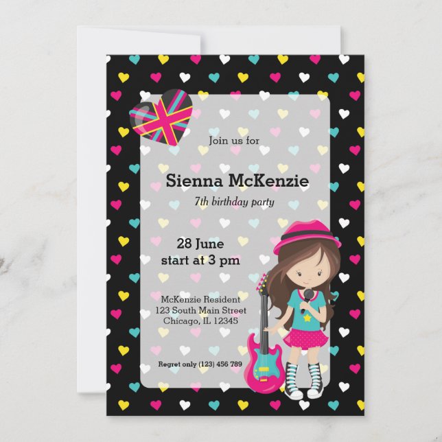 Rockstar party invitation (Front)