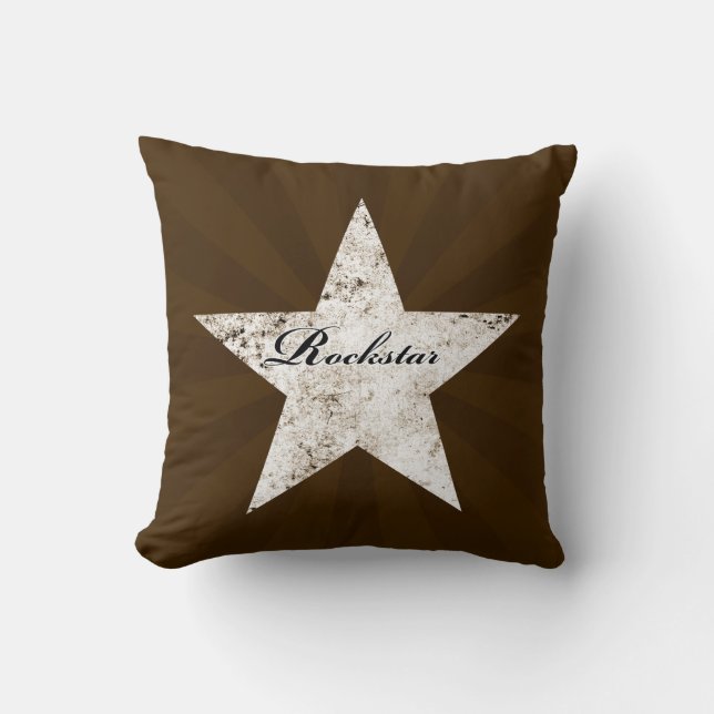 Rockstar Pillow (grunge textures - multi coloured) (Front)