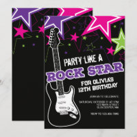 Rockstar Pink purple guitar birthday