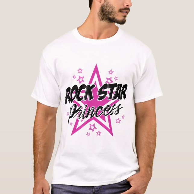 Rockstar Princess T-shirt Party Sassy Music Girls  (Front)