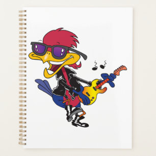 Rockstar Roadrunner Bird Playing Guitar Planner