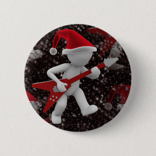 rockstar santa 2 inch round button