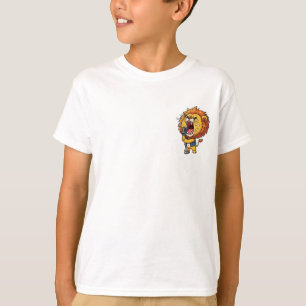 Rockstar Singing Cartoon Lion Kids T-Shirt