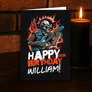 Rockstar Skeleton Guiticians carte d'anniversaire