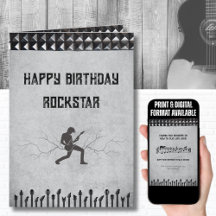 Rockstar Studar Guitare Thème Bonne carte d'annive