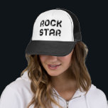 Rockstar Trucker Hat<br><div class="desc">Feel like a Rockstar with this modern and minimalist text design. Fully customizable with your favourite colours.</div>