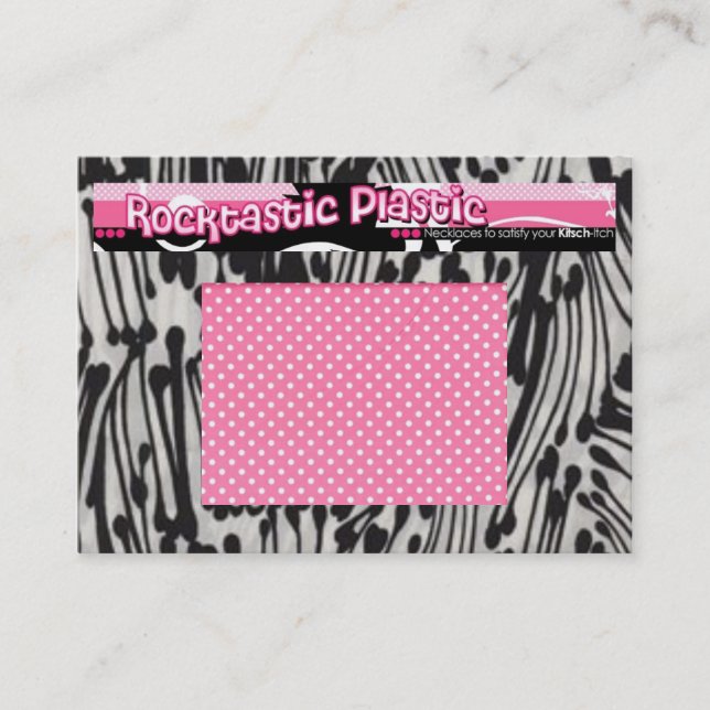 Rocktastic Plastic Business Card (Front)