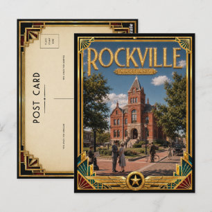 Rockville Maryland Vintage Art Deco Golden Age Postcard