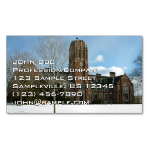 Rockwell in Winter at Grove City College Magnetic Business Card