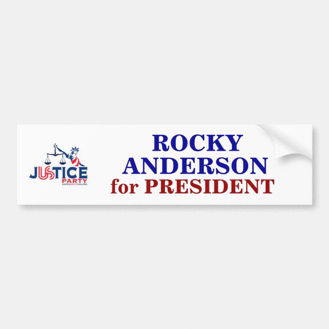 Rocky Anderson 2012 Bumper Sticker (Front)