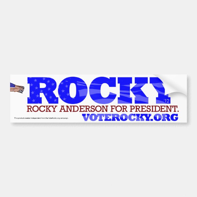 Rocky Anderson For President Sticker (Front)
