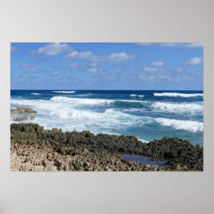 Rocky Bahamas Beach, Great Abaco Island Poster