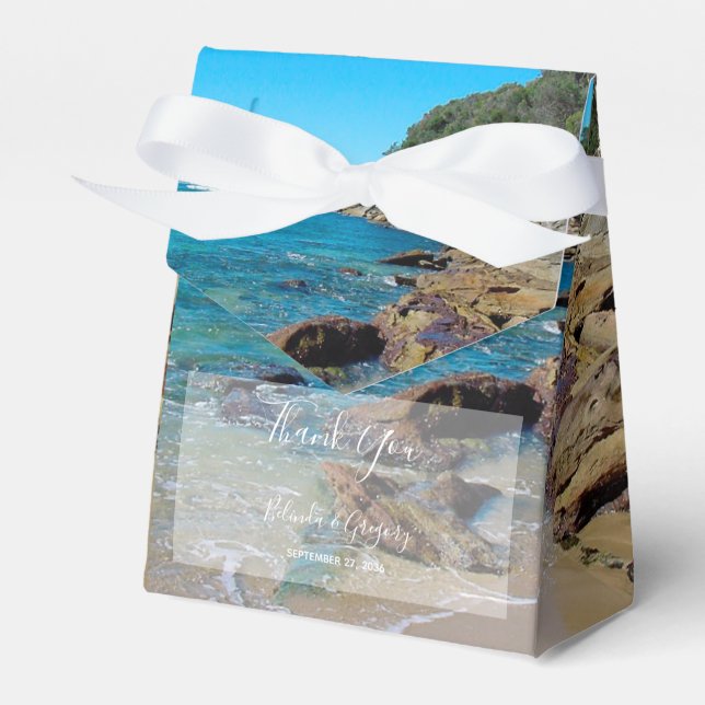 Rocky Beach Wedding  Favor Box (Front Side)