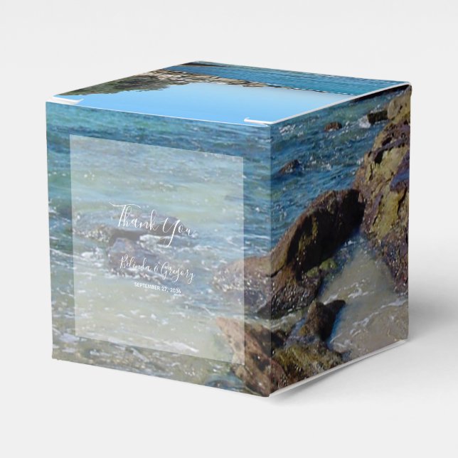 Rocky Beach Wedding  Favor Box (Front Side)