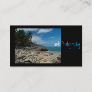 Rocky Beach with Palm Trees Business Card