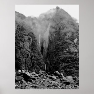 Rocky Cliffs at Fox Glacier Poster