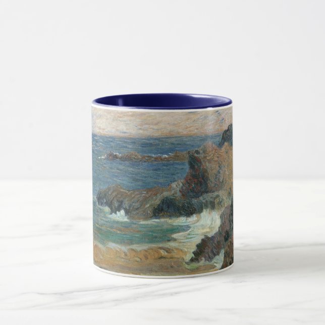 Rocky Coast by Paul Gauguin, Vintage Impressionism Mug (Center)
