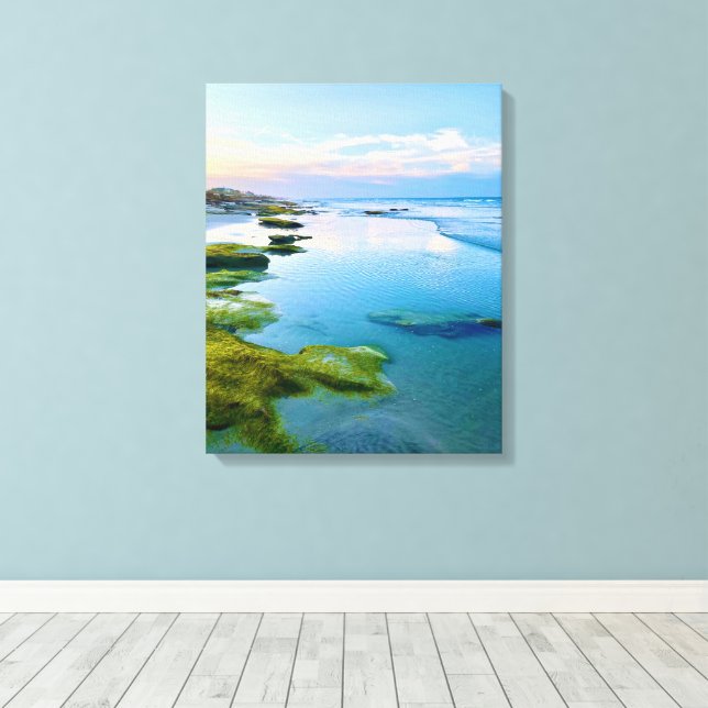 Rocky Coast shore Ocean Canvas  Print (Insitu(Wood Floor))