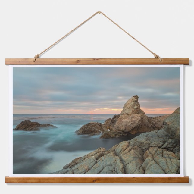 Rocky Coastal Sunset Hanging Tapestry (Front)