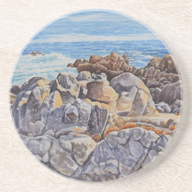 Rocky Coastline of Monterey Coaster (Front)