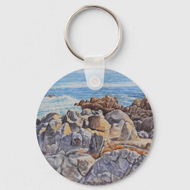 Rocky Coastline of Monterey Keychain (Front)