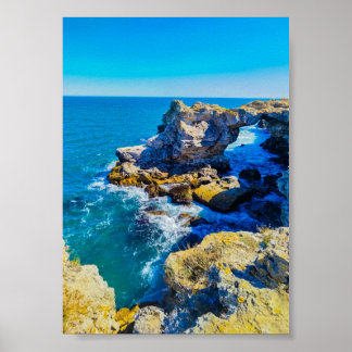 Rocky Coastline with Turquoise Sea – Mediterranean Poster