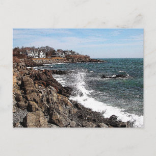 Rocky Coastline - York Harbor, Maine Postcard