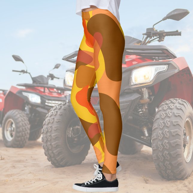 Rocky Desert Orange Camo Pattern Leggings (Rocky Desert Orange Camo Pattern Leggings)