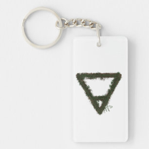 Rocky Earth Element Alchemy Symbol Keychain