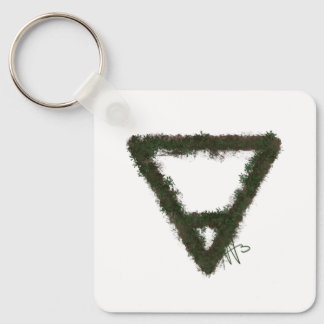 Rocky Earth Element Alchemy Symbol Metal Keychain