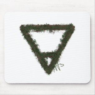 Rocky Earth Element Alchemy Symbol Mouse Pad