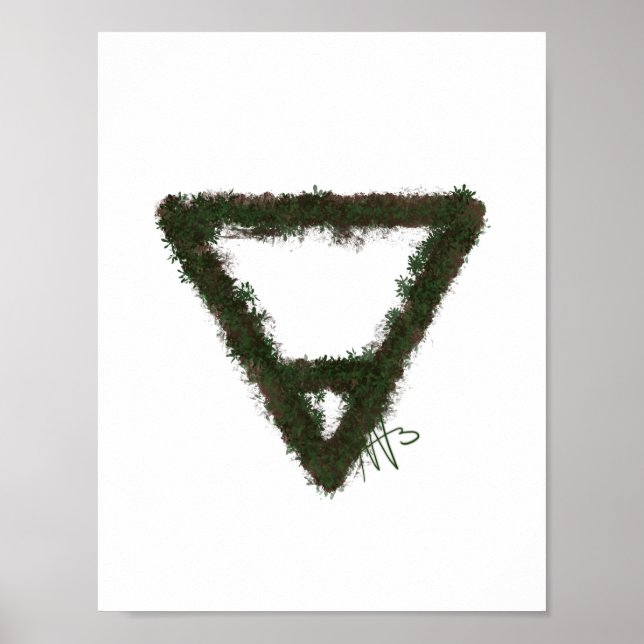 Rocky Earth Element Alchemy Symbol Poster (Front)